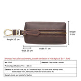 Crazy Horse Leather Key Soft Bag Smart Key Holder Key Wallet Men
