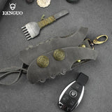 Men's Leather Key Wallet Car Smart Key Holder Housekeeper Key Case Pouch
