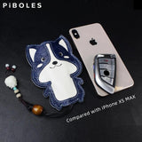 Embossed Leather Key Pouch Cowhide Car Key Case Keychain