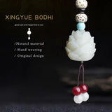 Embossed Leather Key Pouch Cowhide Car Key Case Keychain