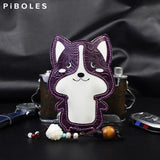 Embossed Leather Key Pouch Cowhide Car Key Case Keychain