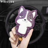 Embossed Leather Key Pouch Cowhide Car Key Case Keychain