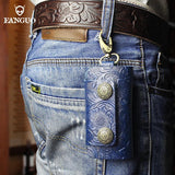 Leather Keychain Solid Key Wallet Hasp Casual Keys Holder