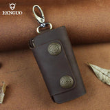 Leather Keychain Solid Key Wallet Hasp Casual Keys Holder