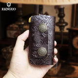 Leather Keychain Solid Key Wallet Hasp Casual Keys Holder