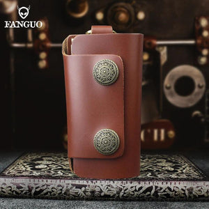 Leather Keychain Solid Key Wallet Hasp Casual Keys Holder