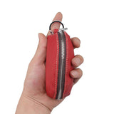 Leather Key Covers Vintage Zipper Key Case Unisex Key Holder