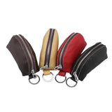 Leather Key Covers Vintage Zipper Key Case Unisex Key Holder