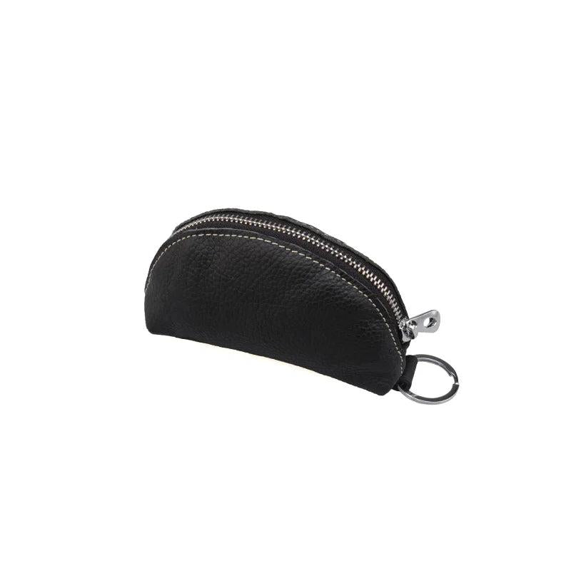 Leather Key Covers Vintage Zipper Key Case Unisex Key Holder