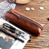 Leather Cowhide Fountain Pencil Bag Pen Cases Cover Sleeve Pouch