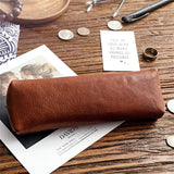 Leather Cowhide Fountain Pencil Bag Pen Cases Cover Sleeve Pouch