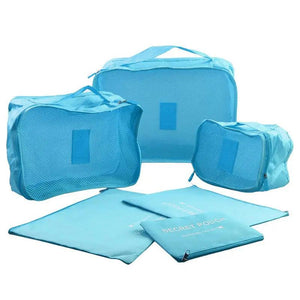 6Pcs Waterproof Travel Clothes Storage Bags Luggage Organizer Pouch