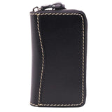 Vintage Leather Men Key Wallets Male Keychain Covers Zipper Key Case Bag