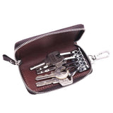 Vintage Leather Men Key Wallets Male Keychain Covers Zipper Key Case Bag