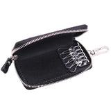 Vintage Leather Men Key Wallets Male Keychain Covers Zipper Key Case Bag
