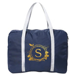 Large Capacity Unisex Weekend Bag Wreath Letter Pattern Foldable Duffle