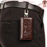 Leather Key Case Men Car Key Holder Zipper Keys Case Top Male Man