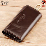 Leather Key Case Men Car Key Holder Zipper Keys Case Top Male Man