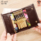 Leather Key Case Men Car Key Holder Zipper Keys Case Top Male Man