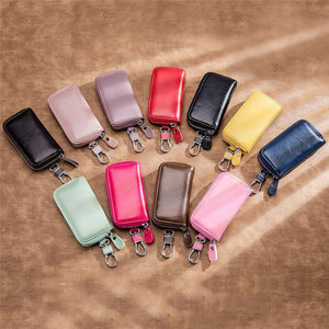 Leather KeyChain Multifunction Key Bag Organizer Wallet Holder