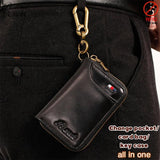 Leather Key Case Men Car Key Holder Zipper Male Man Housekeeper