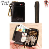 Leather Key Case Men Car Key Holder Zipper Male Man Housekeeper