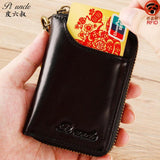 Leather Key Case Men Car Key Holder Zipper Male Man Housekeeper