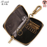 Leather Key Case Men Car Key Holder Zipper Male Man Housekeeper