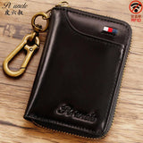 Leather Key Case Men Car Key Holder Zipper Male Man Housekeeper