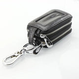 Oil Wax Cowhide Keys Holder Large Capacity Double Layer Men Car Key Case