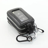 Oil Wax Cowhide Keys Holder Large Capacity Double Layer Men Car Key Case