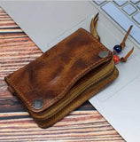 Hand-Painted Multifunctional Cowhide Driver's Key Case