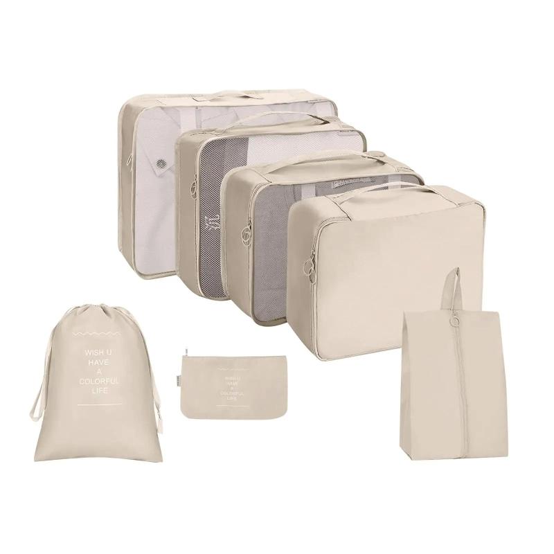 7Pcs Waterproof Travel Storage Packing Organizers Lightweight