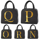 Thermal Insulated Lunch Bag Initials Series Handbag Food Cooler Storage