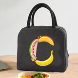Letter Initials Series Lunch Bag - Insulated Thermal Handbag for Work and Picnic