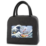 Wave Print Lunch Bag Insulated Cooler Box Portable Handbag