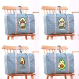 Unisex Travel Bags Organizers Large Capacity Weekend Bag Avocado Pattern
