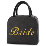 Insulated Lunch Bag Bride Print Waterproof Canvas Handbag