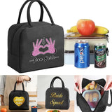 Insulated Lunch Bag Bride Print Waterproof Canvas Handbag
