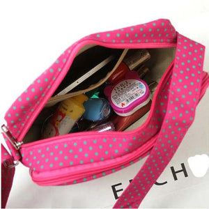 Harajuku Canvas Shoulder Bag Polka Dot Small Mobile Phone Girls
