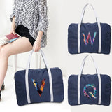 Foldable Duffle Bag Large Capacity Portable Travel Bag Letter Printed