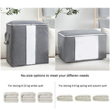 Large Capacity Clothing Storage Bag Organizer With Handle Fabric For Comforter B