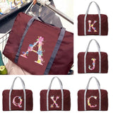 Pink Letter Print Travel Tote Bag Duffle
