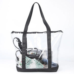 Clear Stadium Security Travel & Gym Zippered Tote Beach Bag PVC Construction