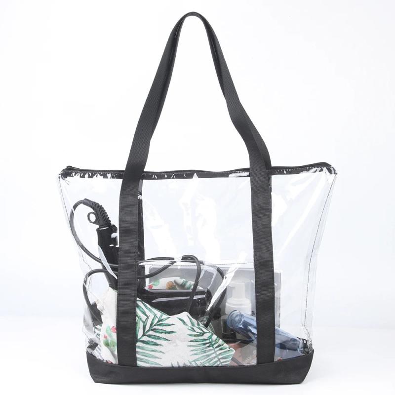 Clear Stadium Security Travel & Gym Zippered Tote Beach Bag PVC Construction
