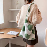 Plush Street Travel Bag for Women - Winter Shoulder Clutches Retro Animal