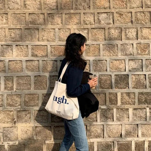 Casual Shoulder Bag Canvas Print Ulzzang Handbag