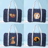 Large Capacity Folding Travel Bags Handbag Luggage Japan Cat Printed Duffle Bag