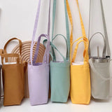 Canvas Water Bottle Holder Bag Solid Milk Tea Travel Storage Cover