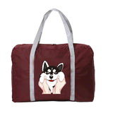 Foldable Travel Bag Waterproof Handbag Dog Series Print Duffle Bag